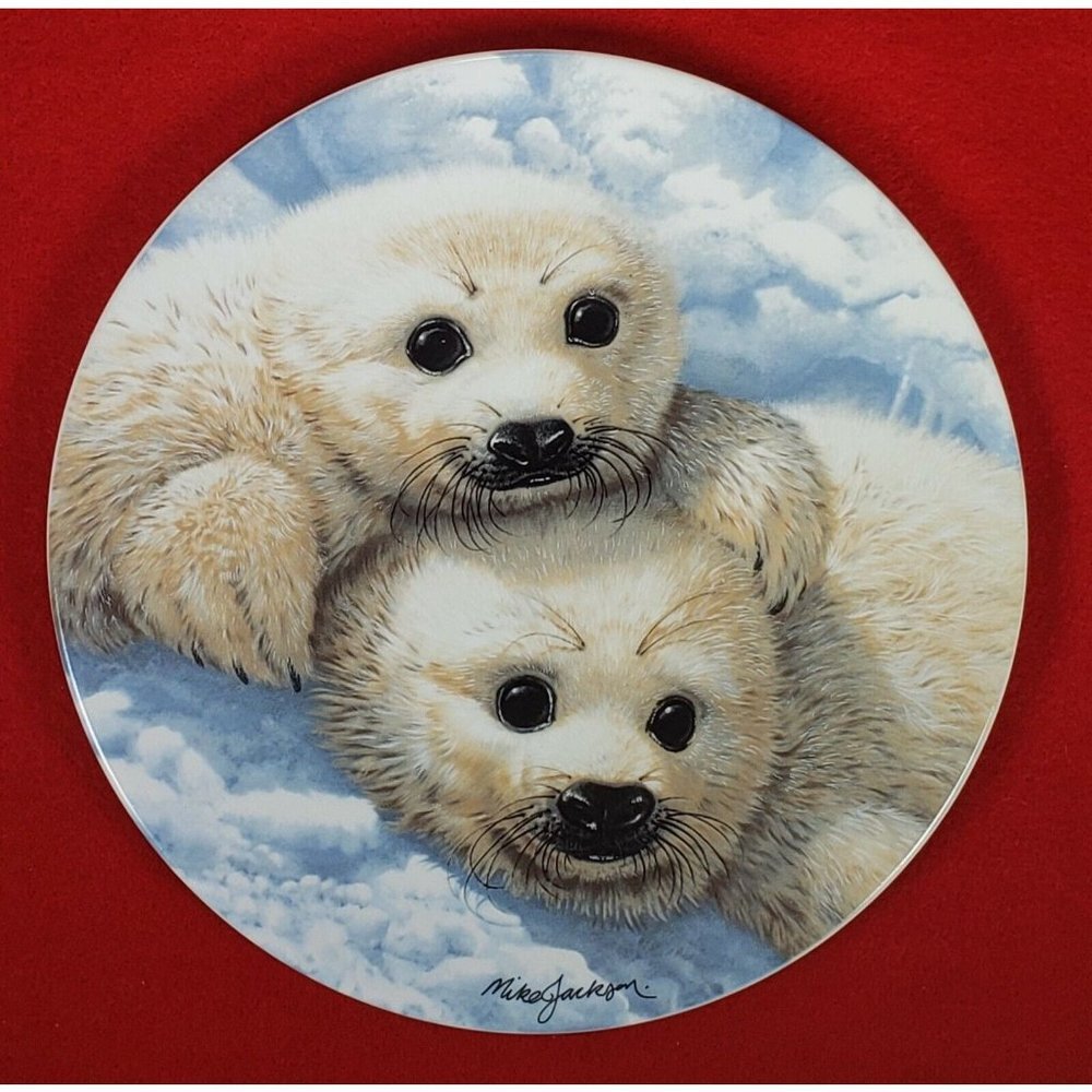 The Beauty of Polar Wildlife Collectors Plate "Baby Seals" by Heritage MIB + COA